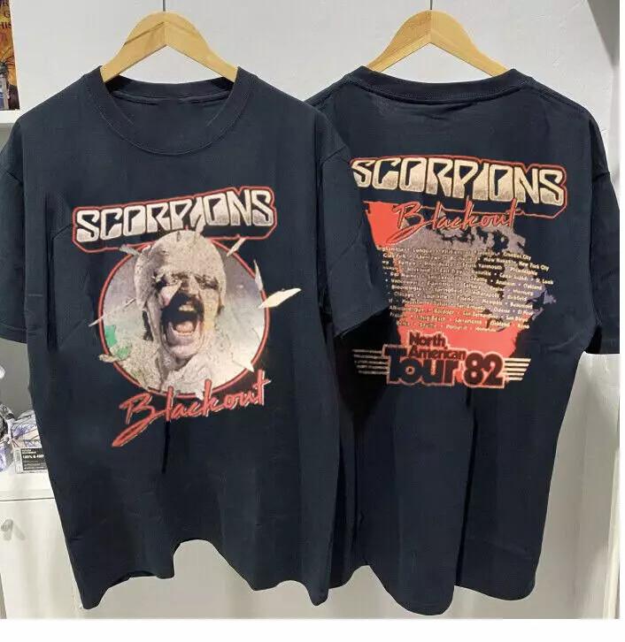 Scorpions Band Tour 82 Cotton Black Unisex T-shirt BM365 M