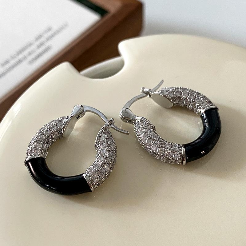 

Буква,, Стиль, Атмосфера, Высококачественные застежки для ушей, Мода, Легкая роскошь, Изысканный темперамент, Эмалевая глазурь с каплями