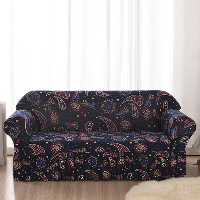 Universal Sofa Slipcover With Skirt Fitted Couch Cover Washable High Elastic Fabric With Skirt Sofa Cover For Dogs