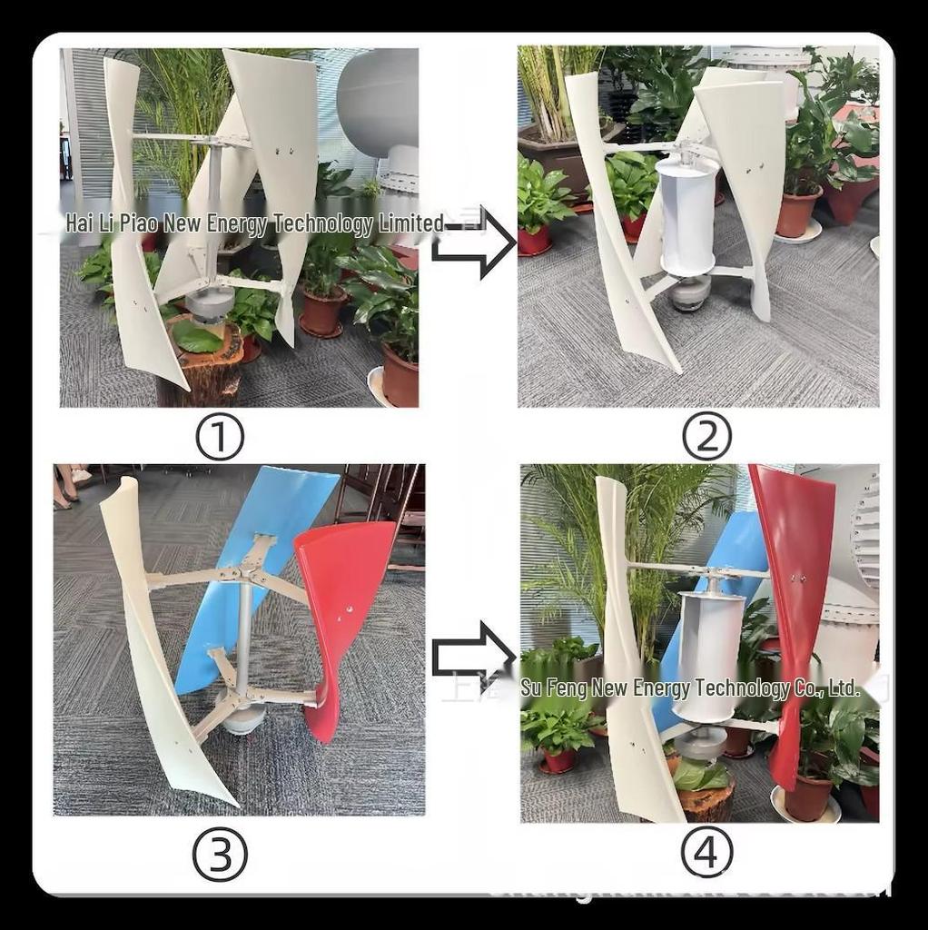 100W Vertical Axis Wind Turbine with Magnetic Levitation and Low Wind Speed Start 