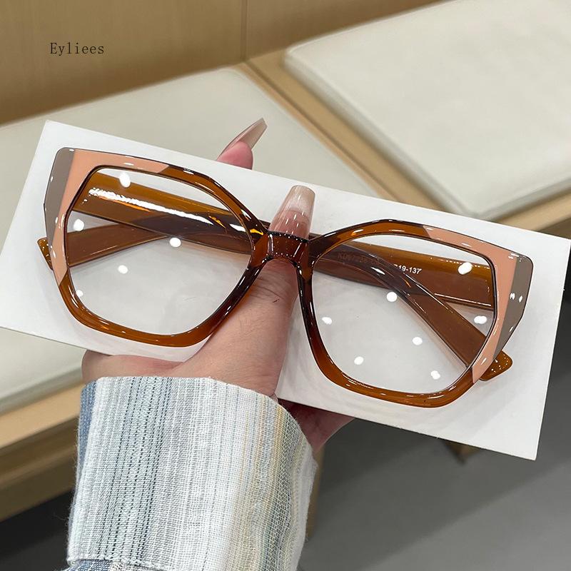 Large Square Eyeglasses Frame for Women Men Trendy  Designer Office Computer Goggles Eye Glasses Blue Ray Blocking Eyewear