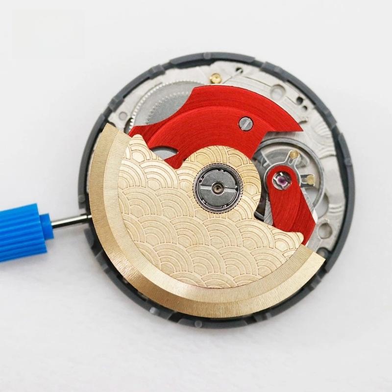 1Pcs For Nh34 4R35 4R36 Nh35 Nh36 7S Movement Skx007 Watch Repair Guard Parts Wavy Pattern Automatic Hammer Rotor Metal Patch