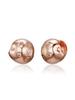 14K GF Carved Stone Ball One-Touch Bold Earrings C24EGF208