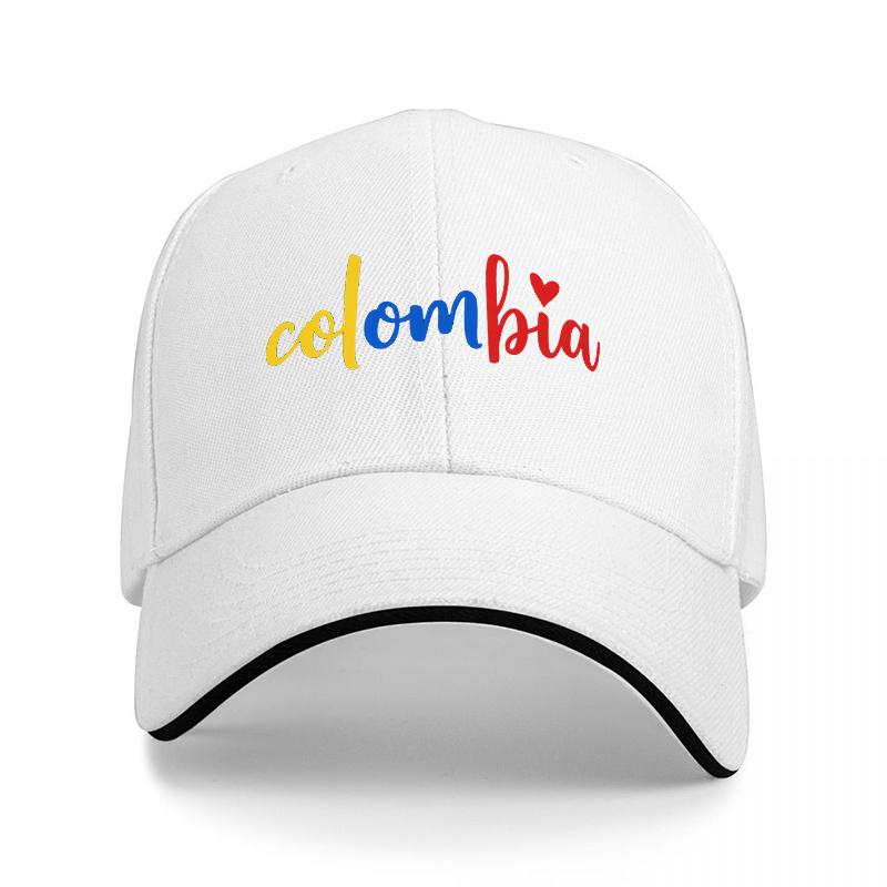 Flag Inspired Baseball Cap with Colorful Embroidered Logo Black Adjustable Hat for Men and Women