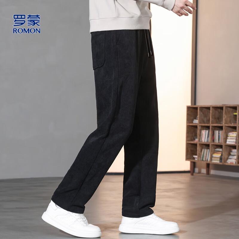 ROMON Men's Corduroy Straight-Leg Casual Pants