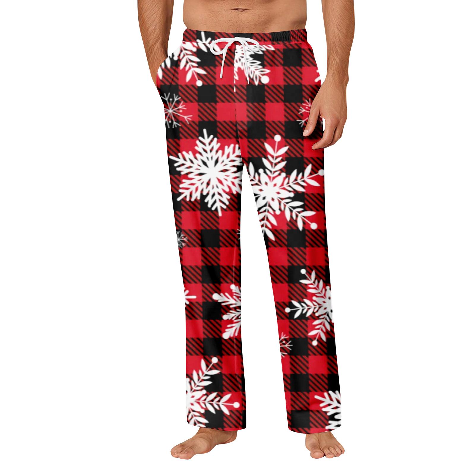 

Мужские удобные повседневные брюки с рождественским принтом и карманом, домашние брюки для сна XL