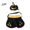 Adjustable Pet Cloak 1 Set Halloween Cat Witch Costume, Black Cape And Wizard Hat, Moon Costume Star Pointed Hat for Cats Small Medium Dogs