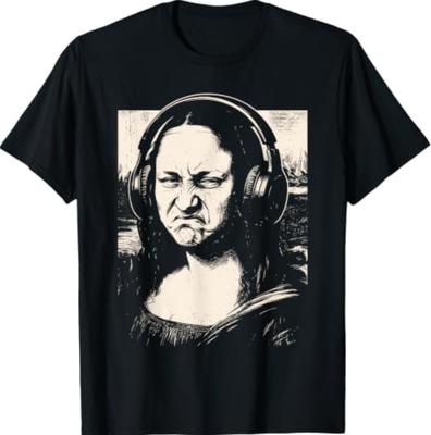 T-Shirt Mona Lisa Bass Face Funny Music Lover DJs ProducersWill Open In New Window or Tab