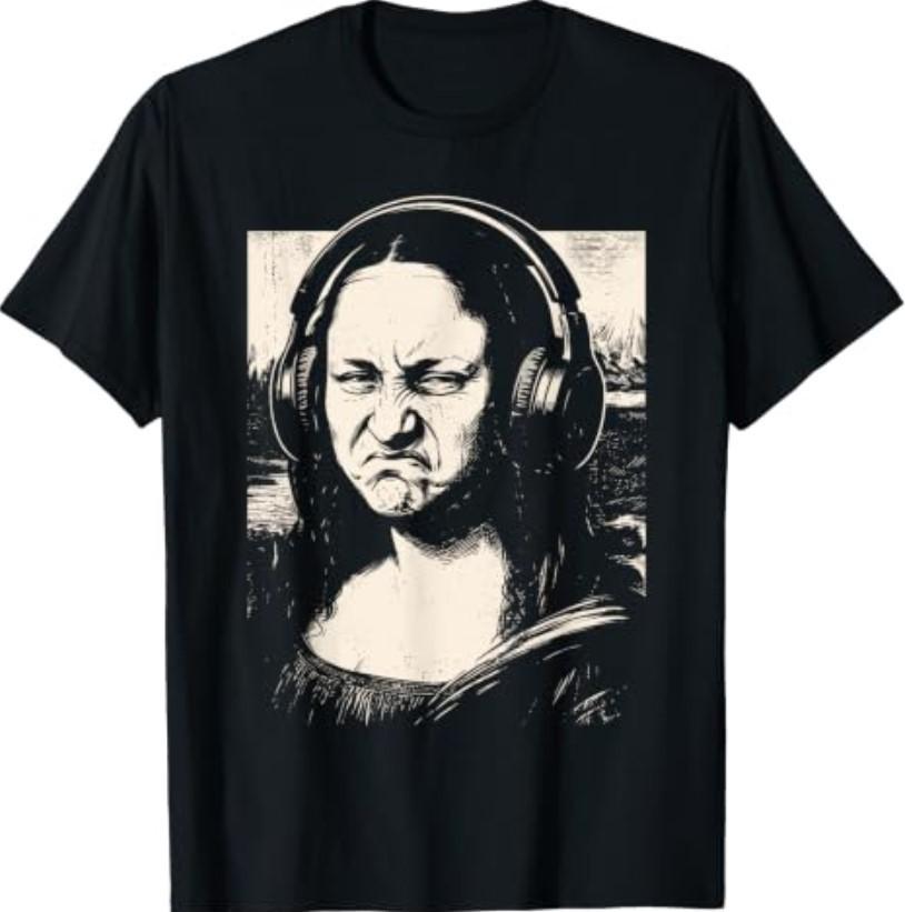 T-Shirt Monna Lisa Bass Gesicht divertente Amanti della musica DJ ProduttoriSi aprirà in una nuova finestra o scheda
