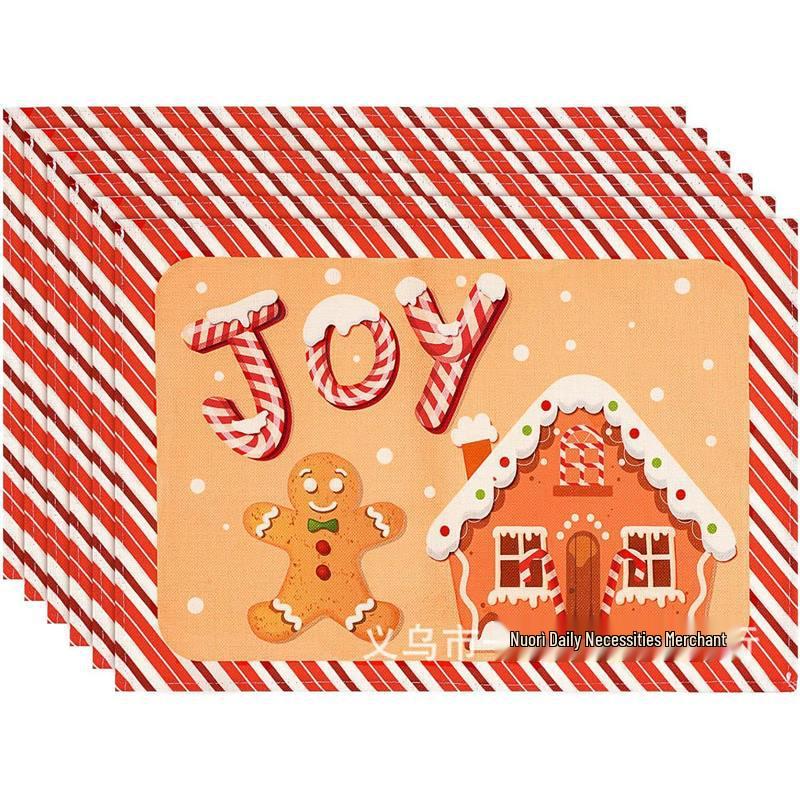 Christmas Snowman & Snowflake Plaid Insulated Placemat - Festive Table Decoration