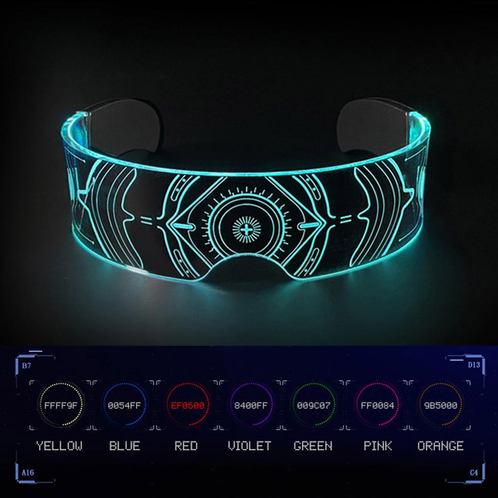 LED Light Up Futuristic Glasses for Party Enthusiasts Adjustable Luminous Eyewear Rechargeable Eyeglasses for Kids