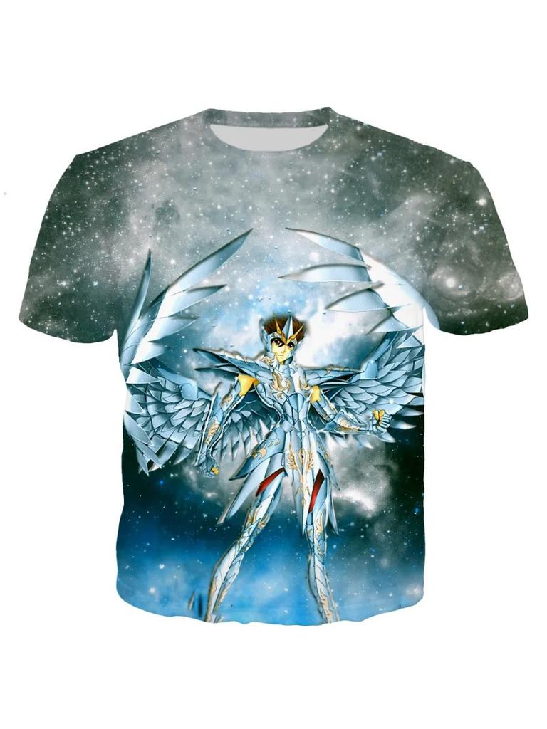 Summer New Harajuku Saint 3D Printed Street Fashion Casual Children's Clothing T-shirt Round Neck Short Sleeved Top