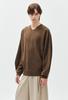 ZIOSONGZIO Whole Garment V-Neck Knit Brown Zh6Kt622Br