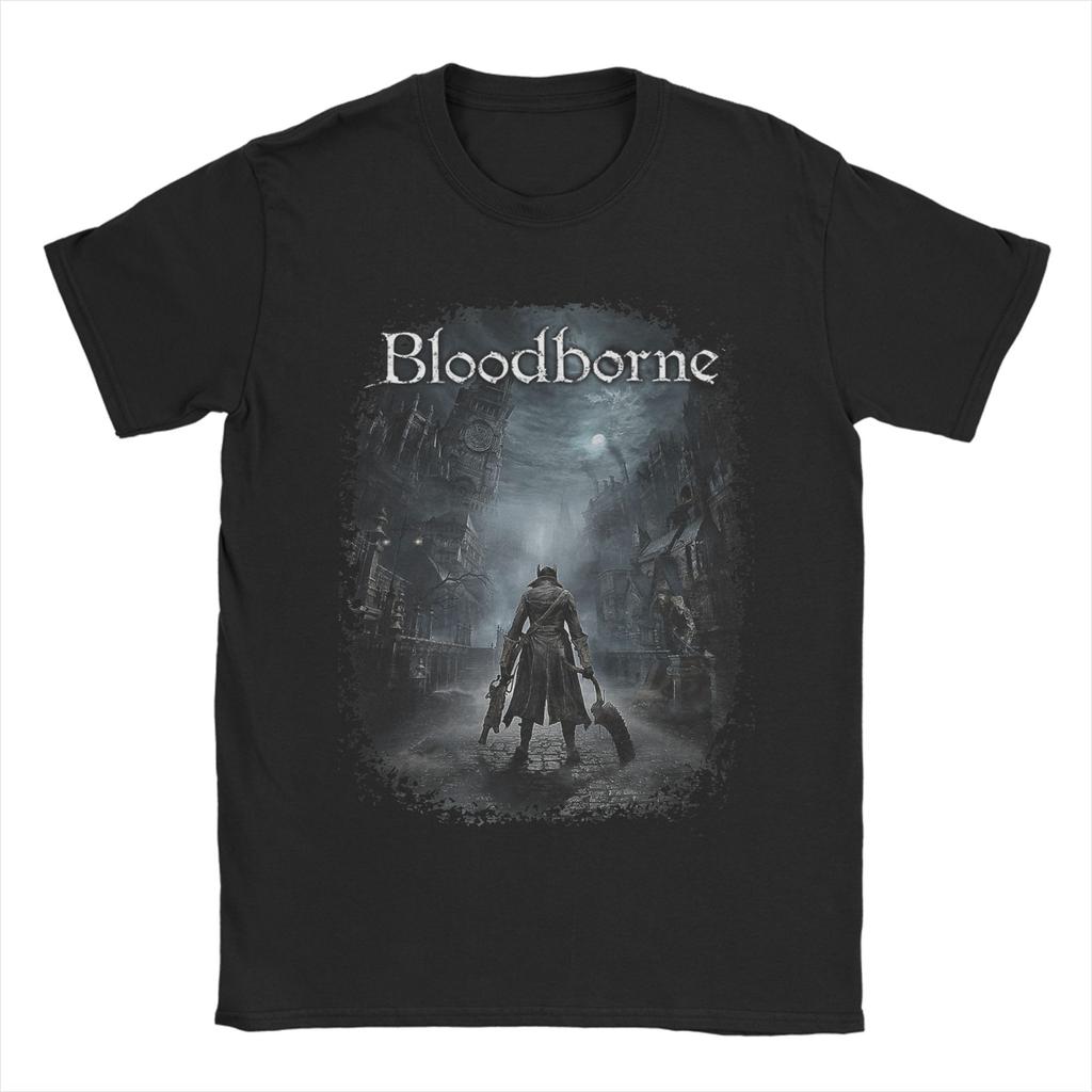 Bloodborne T-shirt Strand Streetwear T-shirts 100 Bomull Trendig T-shirt För Herrar Korta Ärmar Lös Topp T-shirts