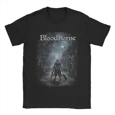 צייד ראשי ביארנם  לגיימרים Bloodborne חולצת טי גברים שרוול קצר צווארון עגול 100% כותנה בגדי קיץ