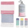 Turkish Beach Towels, 39 X 71 Inch Oversized Beach Towel Quick Dry Sand Free Turkish Bath Towel for Beach Pool Gym and Bathroom