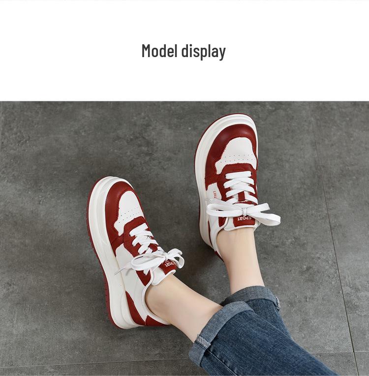 Autumn 2025 Women's Genuine Leather White Sneakers - Round Toe, Low Top, Soft Sole, Non-Slip, Casual