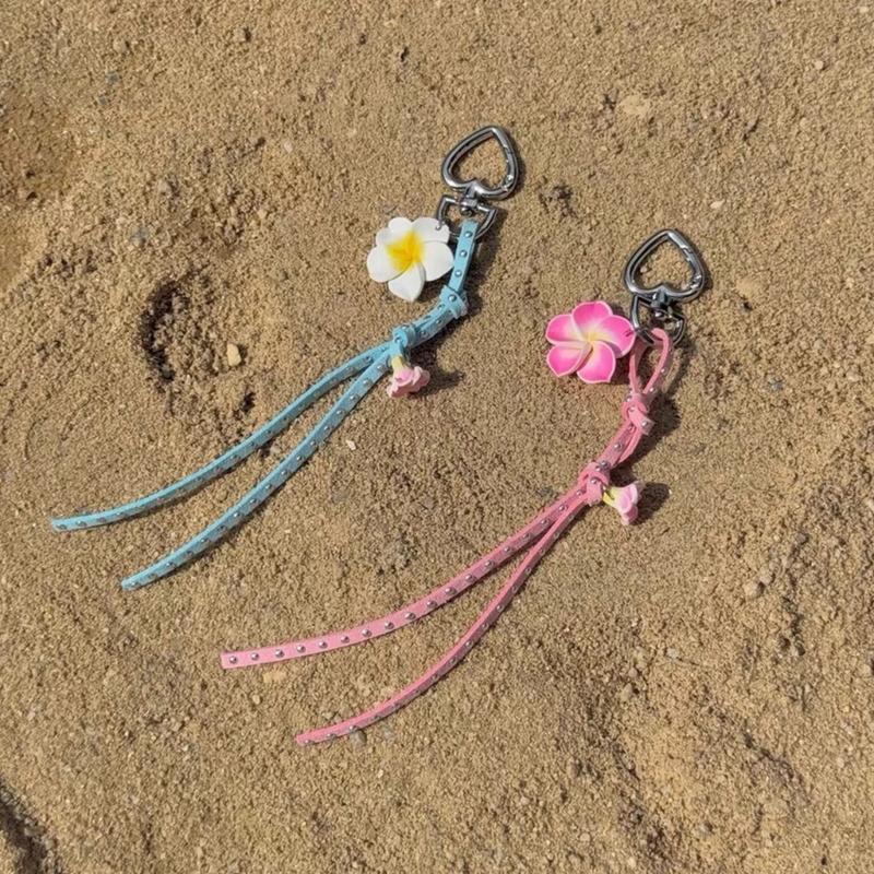 Creative Stud Flower Keychain Bag Charm Sturdy Alloy Soft Enamel Jewelry Accessory Gift for Women Men