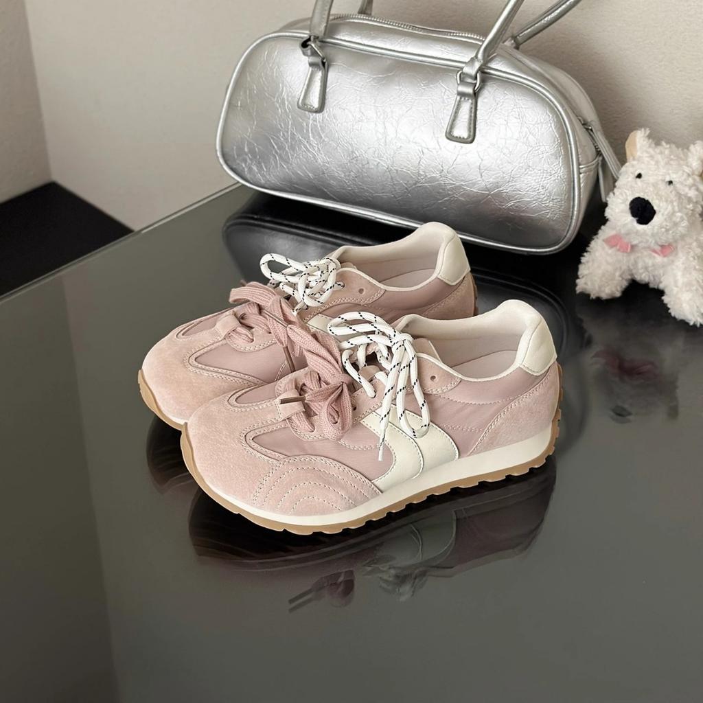 Natural roll new color matching German training shoes women's platform comfortable jogging sports casual shoes versatile waffle Forrest Gump shoes