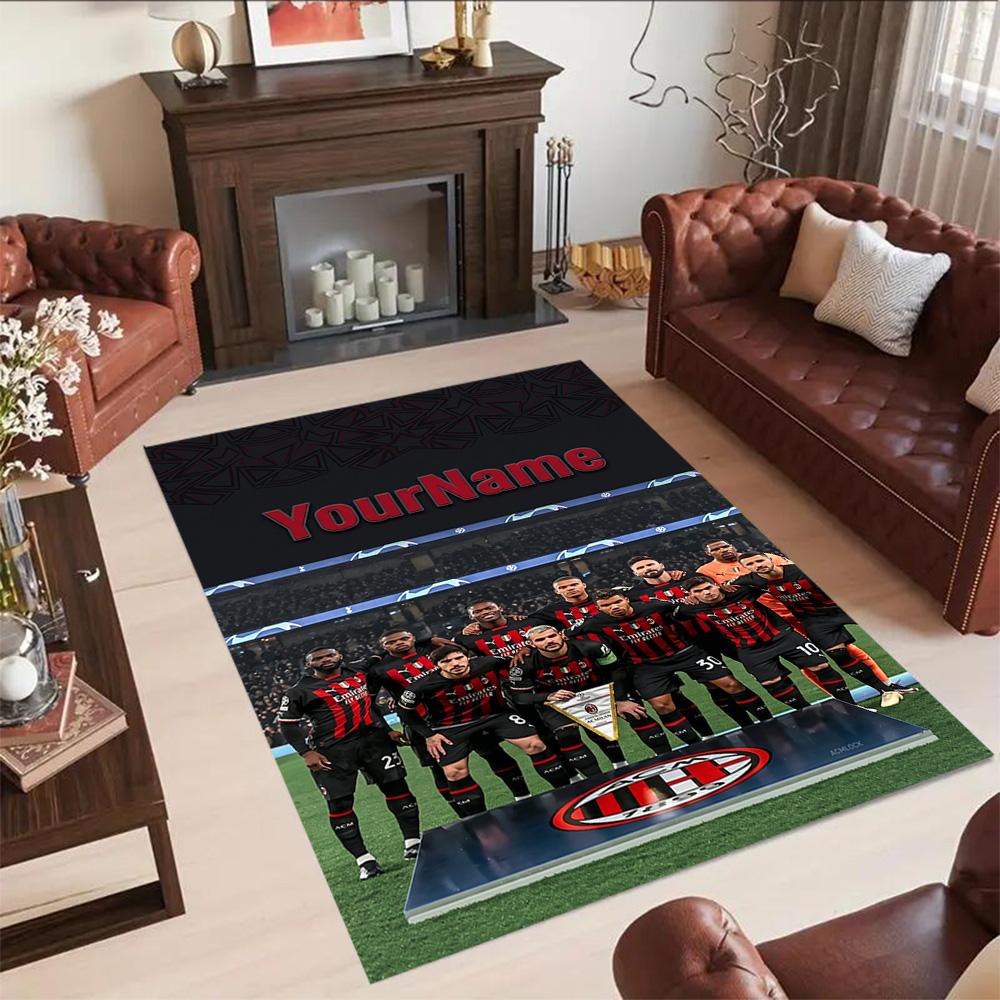 Ac Milan Customizable Name Floor Rug Office Rug Suitable for Bedrooms Balcony Foyer Kitchen Anti-slip Rug Office home decor