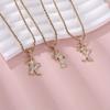 1 Pc Golden Color 26 English Letter Princess Crown Necklace Pendant Wedding Band Jewelry Valentine's Day Gift