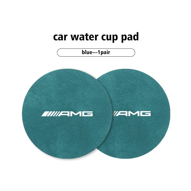 2pcs Car Coaster Water Cup Bottle Holder Mat Anti-Slip Pad For Mercedes Benz AMG C180 C300 W124 W176 W177 C200 C260 GLC CLE CLA IQ9
