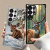 Sika Deer Elk Animal Plating Phone Case For Samsung Galaxy S24 S25 FE S26 Edge S23 Ultra S22 S21 Plus S20 Anti-Fall Airabag Cove