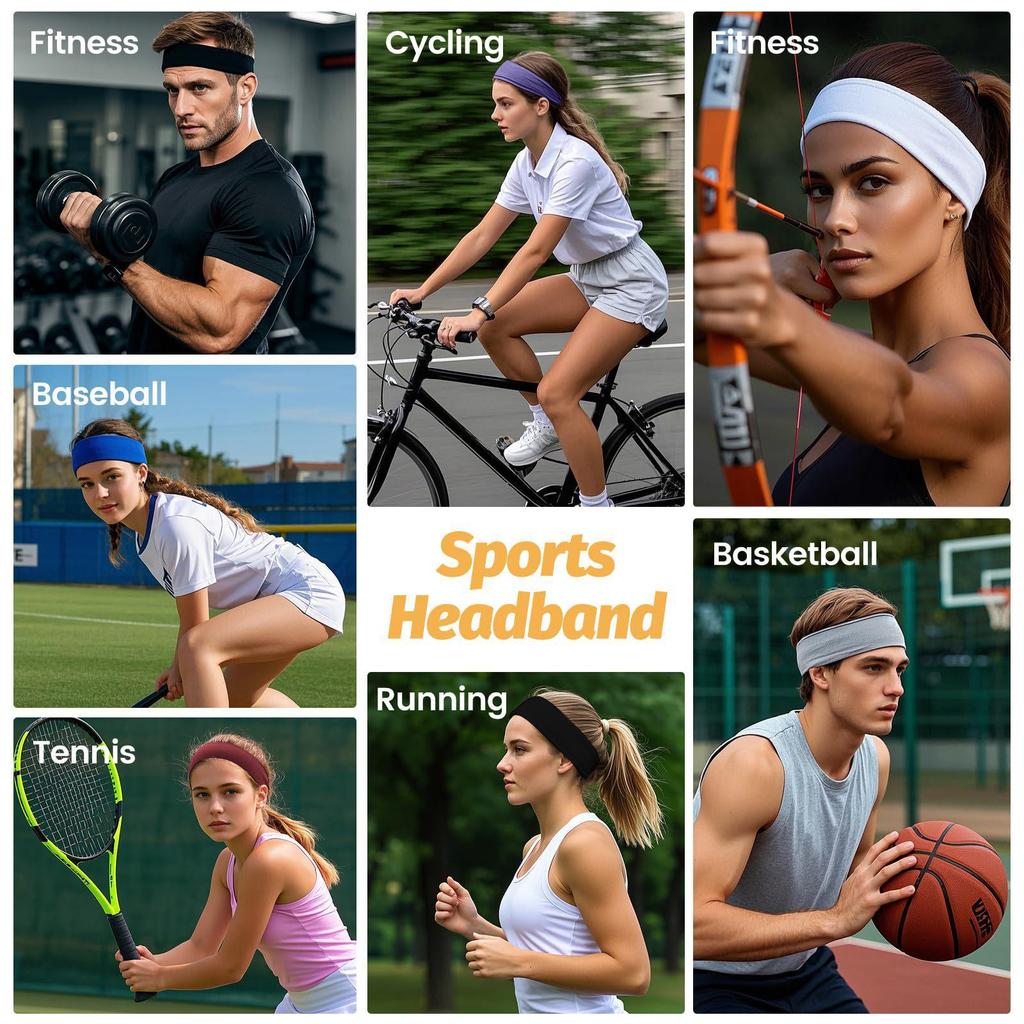 Unisex Elastic Headband for Sports, Yoga, Running, and Gym