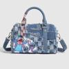 A Niche Cartoon Cowboy Distressed Patchwork Crossbody Tote Pillowcase Bag