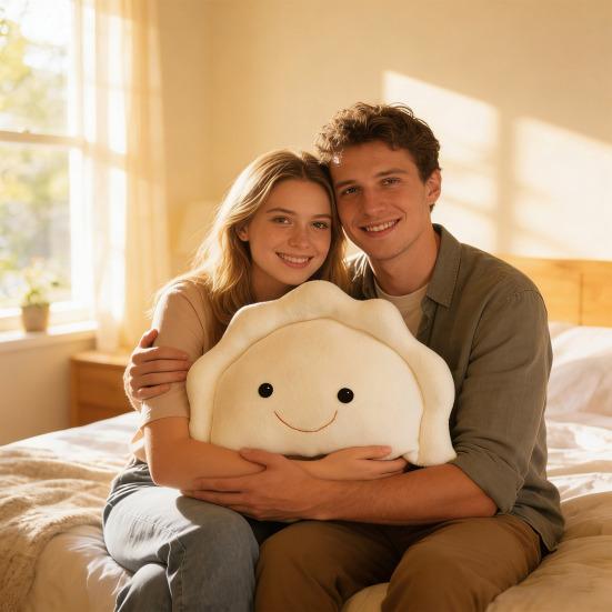 Dumpling Shape Plush Toy Cute Decorative Pillow Soft Stuffed Doll High-Elastic PP Cotton Toy Small Plush Cushion for Kids