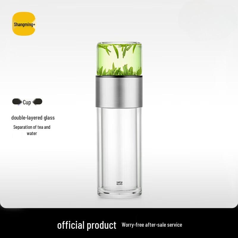 Portable Tea Infuser Double-Walled Glass Water Bottle