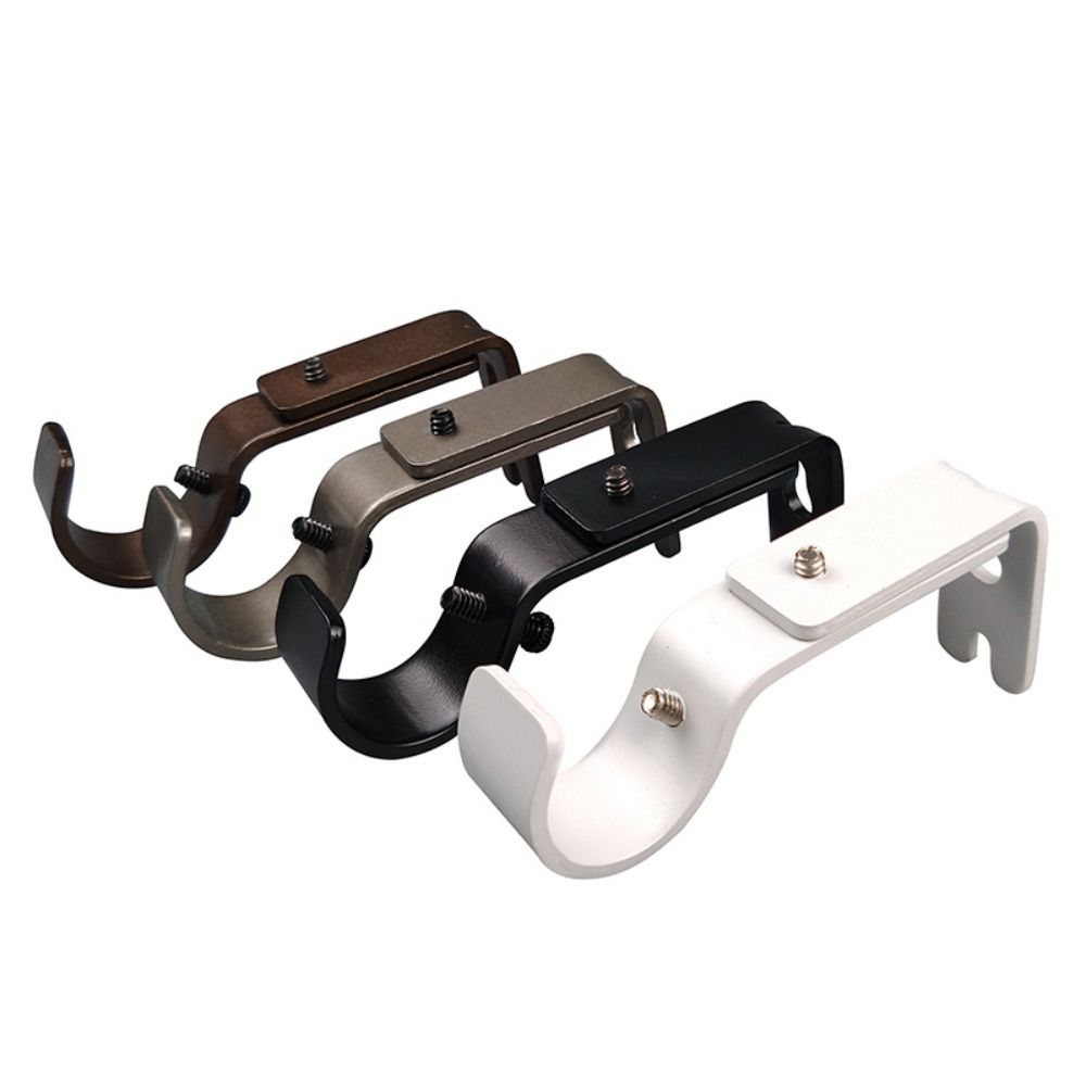 2 pcs Wall-mounted Extendable Curtain Rod Bracket Hanging Hook Adjustable Curtain Rod Support Easy Installation Rust Resistant
