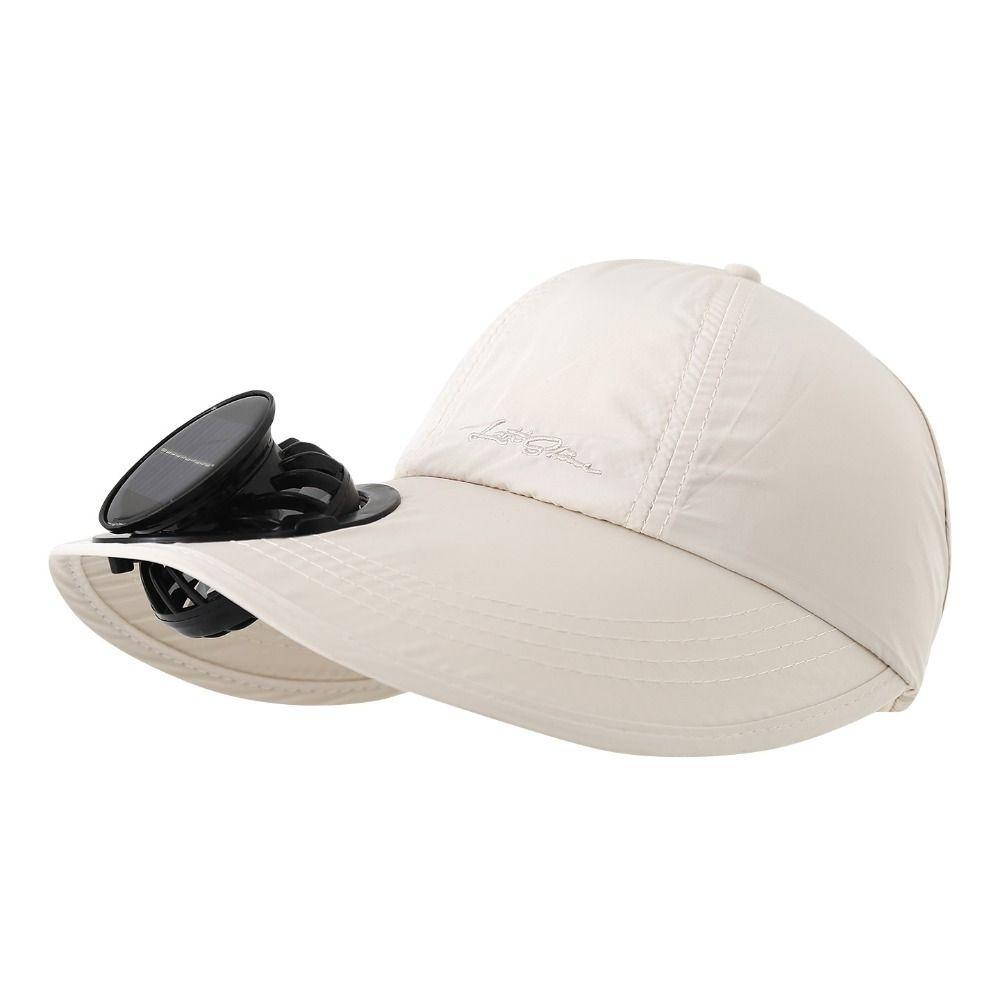 

Rechargeable Solar Fan Hat Solid Color Sunshade Hat for 3.7V600mAh Seaside Vacation хаки