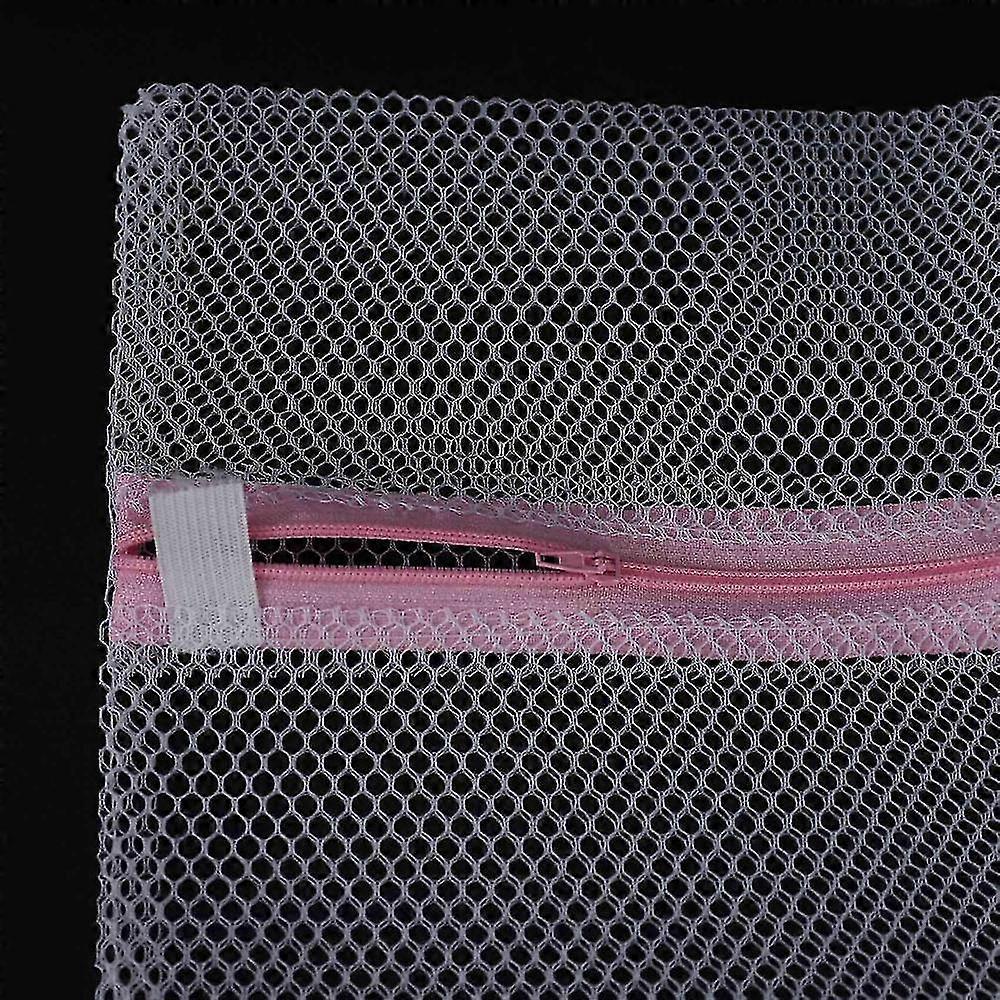 Set Of 4 Durable Coarse Mesh Laundry Bag With Zip Closure 25-26
