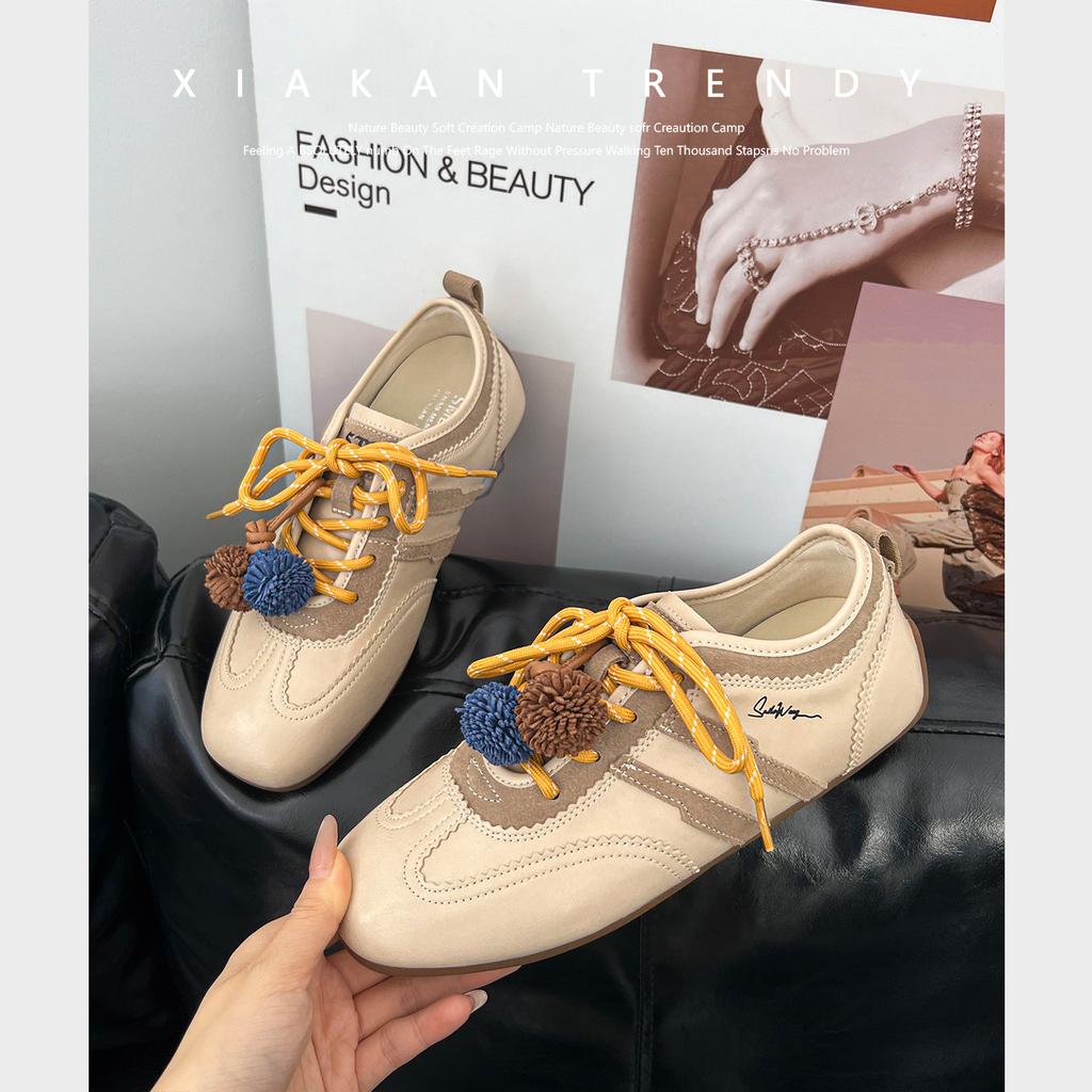 Cowhide Version~ Retro Inner Height Increase 4cm German Training Shoes Women's 2025 Autumn New Early Autumn New Casual Sports Forrest Gump Shoes