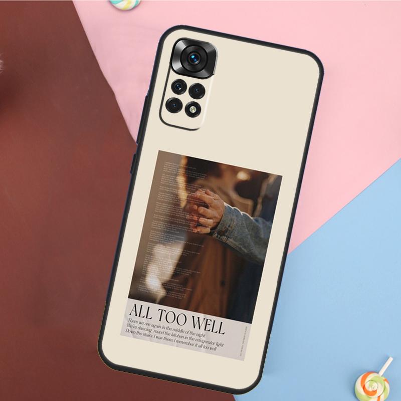 All Too Well Lyrics Cover For Xiaomi Redmi Note 13 Pro 14 12 11 9 10 9S 10S 11S 12S Redmi 10C 12C 13C 14C Case