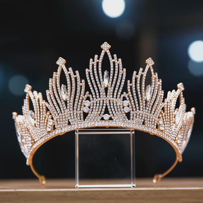 European & American Bridal Rhinestone Tiara - Miss World Pageant Princess Crown