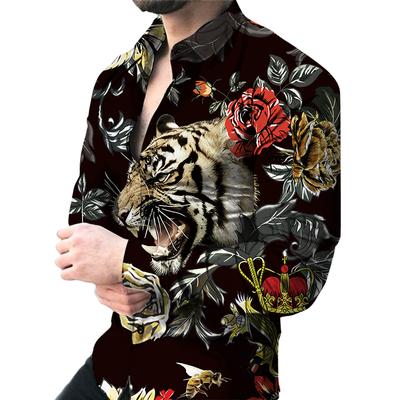 Herrenhemden 3D-Sublimationsshirt Herren-Langarmshirt