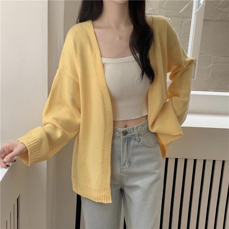 2025 Korean Chic Petite Knit Cardigan: Women's Early Spring to Winter Loose Sweater