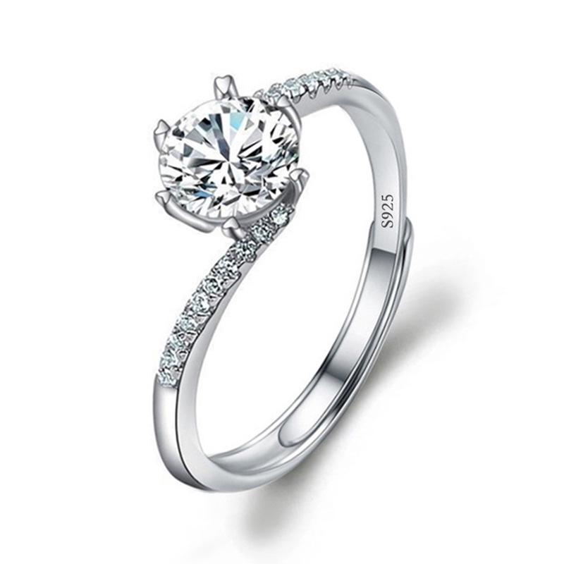 Imitation Diamond Ring For Women Girls Adjustable Opening Finger Ring Senior Exquisite Jewelry Wedding Bride Accessories