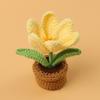 Tulip Crochet Flowers Pot Cute Knit Flower Creative Crochet Plant Pot Tulips Knitting Flower Car Table Home Decor