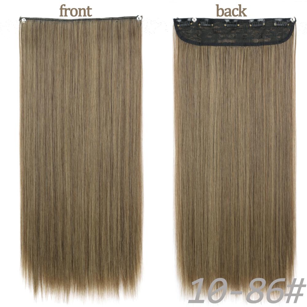 MERISIHAIR Women Fashion Long Straight Synthetic Fiber Hair Extensions 5 Clips Invisible Hairpiece for Daily Wear