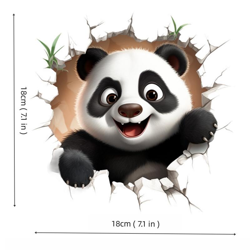 HD 3D Panda Car Stickers Scratch Covering UV Cartoon Car Body Door Stickers Personalized Creative 3D Electric Car Stickers