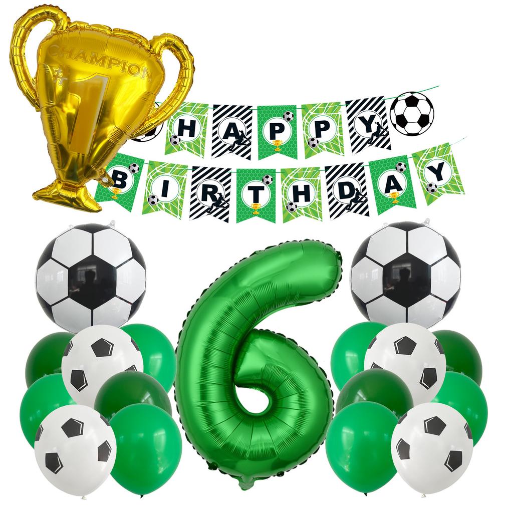 Neue Fußball Trophäe Aluminiumfolienballon Flaggen Set Geburtstagsballon Party Dekoration Sportthema