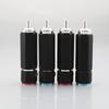 Set of 4 Black Solderless RCA Plugs Silver-Plated