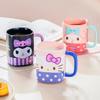 For Sanrio 400ml Ceramic Mugs Office Colored Juice Cups Cartoon Square Decal Design Water Cups Home Breakfast Milk Coffee Mugs