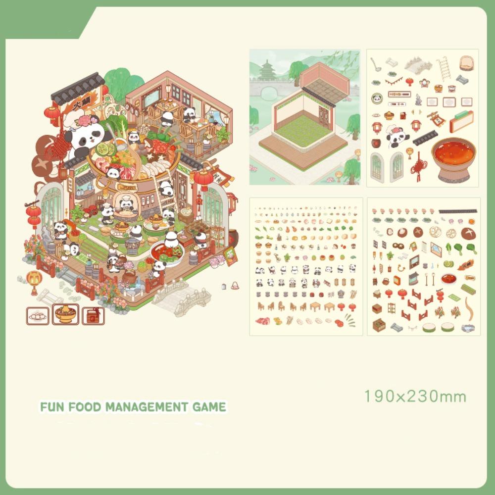 Plus Size Landscape Stickers Food Series Visual Stacking Sticker Children Gift