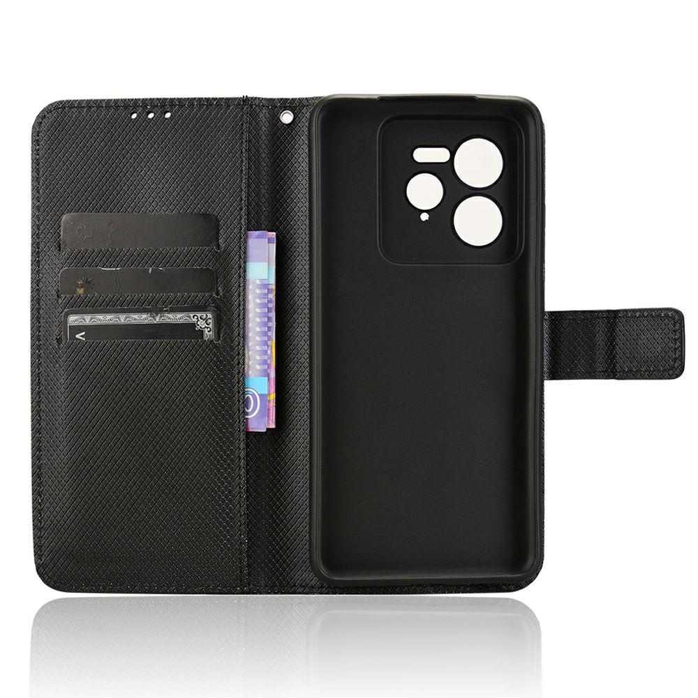 

Чохол для Realme GT 7 Pro 5G із PU шкірою та ромбоподібною текстурою Black