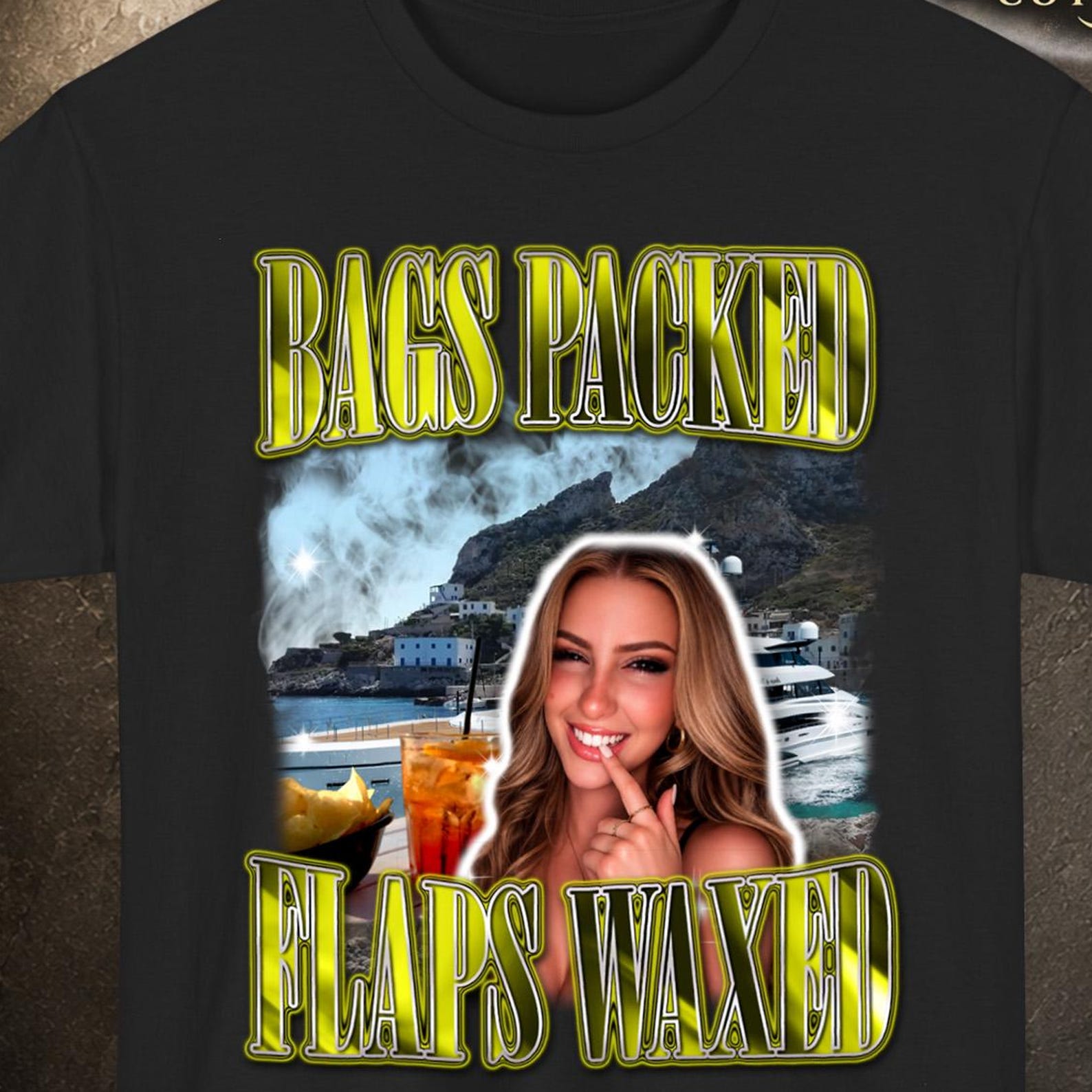 Bags Packed Flaps Waxed Funny Shirt, Offensive Shirt, Airport Shirt, Sarcastic Shirt Funny M