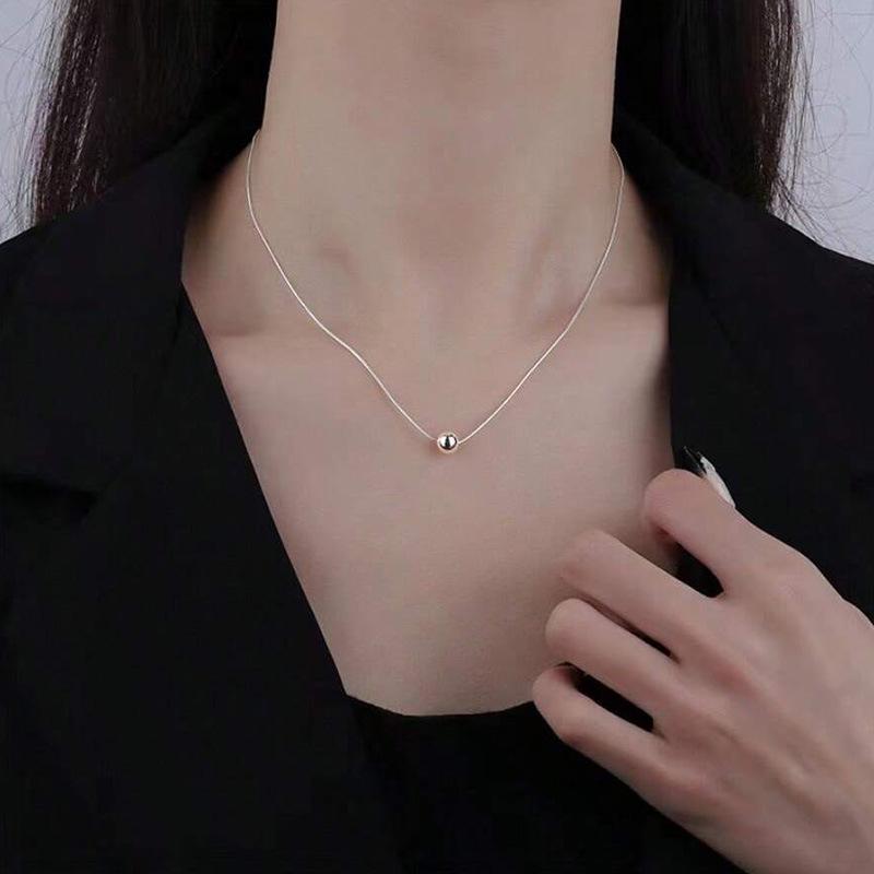2024 Silver Minimalist Titanium Necklace - Women's Non-Fading Clavicle Chain for Spring/Summer
